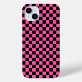 Black and pink checkerboard pattern Case-Mate iPhone hülle (Rückseite)