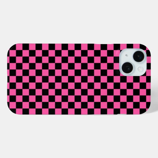 Black and pink checkerboard pattern Case-Mate iPhone hülle (Rückseite (Horizontal))