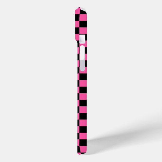 Black and pink checkerboard pattern Case-Mate iPhone hülle (Rückseite / Links)
