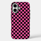 Black and pink checkerboard pattern Case-Mate iPhone hülle (Rückseite)