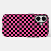 Black and pink checkerboard pattern Case-Mate iPhone hülle (Rückseite (Horizontal))