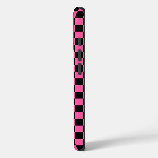 Black and pink checkerboard pattern Case-Mate iPhone hülle (Rückseite / Links)