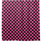 Black and pink checkerboard pattern duschvorhang (Vorderseite)