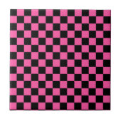 Black and pink checkerboard pattern fliese (Vorderseite)