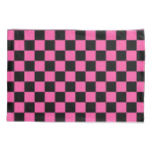 Black and pink checkerboard pattern kissenbezug (Rückseite-Links)