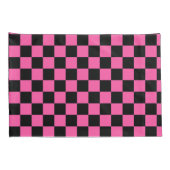 Black and pink checkerboard pattern kissenbezug (Rückseite-Rechts)