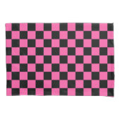 Black and pink checkerboard pattern kissenbezug (Vorderseite-Links)