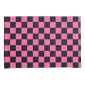 Black and pink checkerboard pattern kissenbezug (Vorderseite-Rechts)
