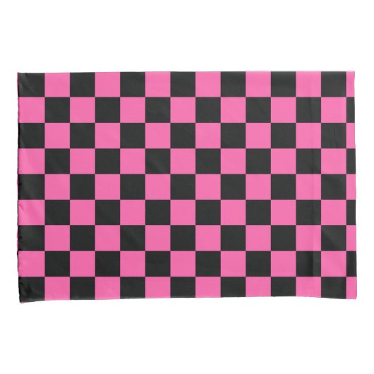 Black and pink checkerboard pattern kissenbezug (Vorderseite-Rechts)