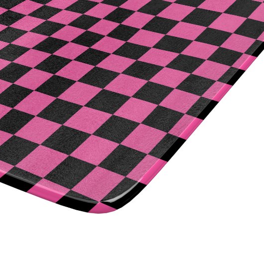 Black and pink checkerboard pattern schneidebrett (Ecke)