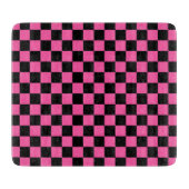 Black and pink checkerboard pattern schneidebrett (Vorderseite)