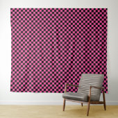 Black and pink checkerboard pattern wandteppich (Beispiel (Horizontal))