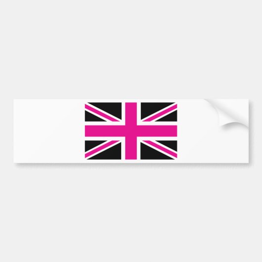 Black and Pink Classic Union Jack British (UK) Fla Autoaufkleber (Vorne)
