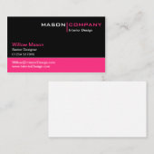 Black and Pink Corporate Business Card Visitenkarte (Vorne/Hinten)
