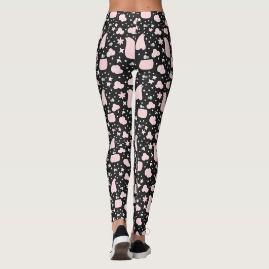 Black and Pink Design Leggings (Rückseite)