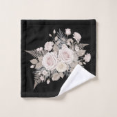 Black and pink flowers modern decorative bathroom badhandtuch set (Waschlappen)