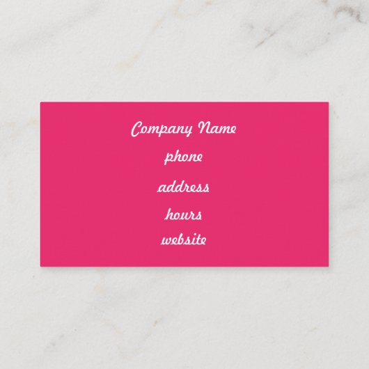 Black and Pink Giraffe Visitenkarte (Rückseite)