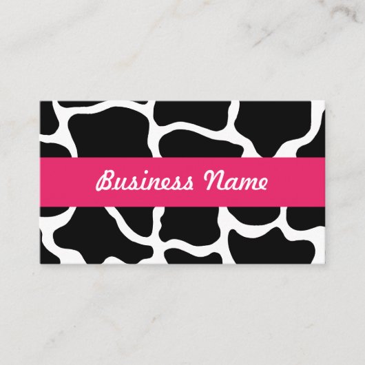 Black and Pink Giraffe Visitenkarte (Vorderseite)