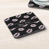 Black and Pink Kisses Untersetzer (Linke Seite)