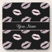 Black and Pink Kisses Untersetzer (Vorderseite)
