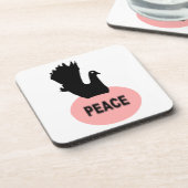 Black and Pink Peace Dove Cork Untersetzer (Linke Seite)