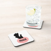 Black and Pink Peace Dove Cork Untersetzer (Rechte Seite)