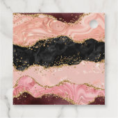 Black and Pink Sequins Agate Birthday Vielen Dank Geschenkanhänger (Rückseite)