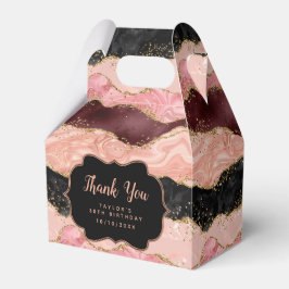 Black and Pink Sequins Agate Birthday Vielen Dank Geschenkschachtel