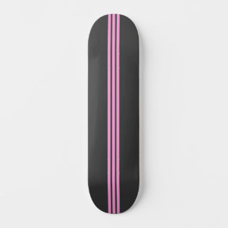 Black and Pink Striped Skate Deck Skateboard