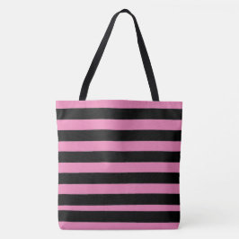 Black and Pink Stripes Tasche
