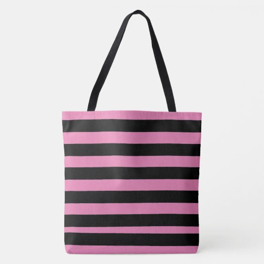 Black and Pink Stripes Tasche (Vorderseite)