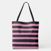 Black and Pink Stripes Tasche (Rückseite)