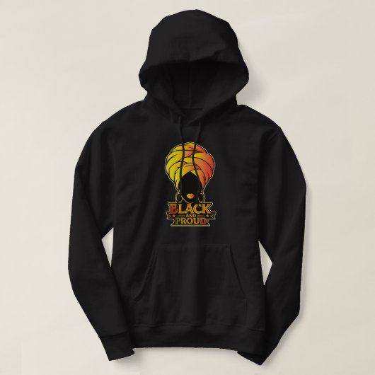 Black and Proud – Afro Queen Art Hoodie (Design vorne)