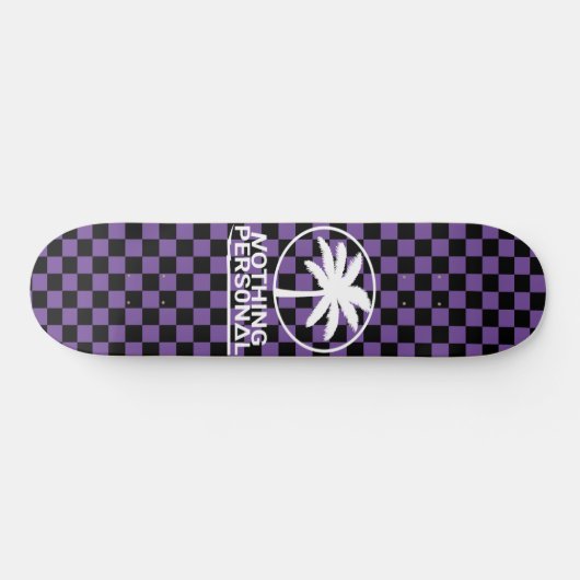 Black and Puple Checkerboard Skateboard (Horizontal)