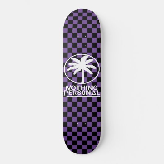 Black and Puple Checkerboard Skateboard (Vorderseite)