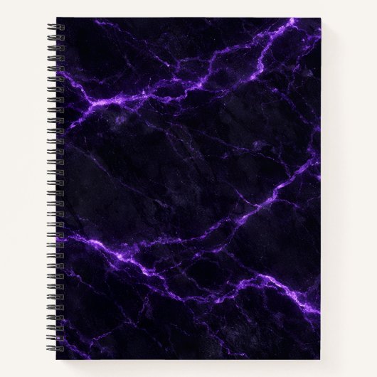Black and Purple Marble Spiral Notebook Notizblock (Vorderseite)