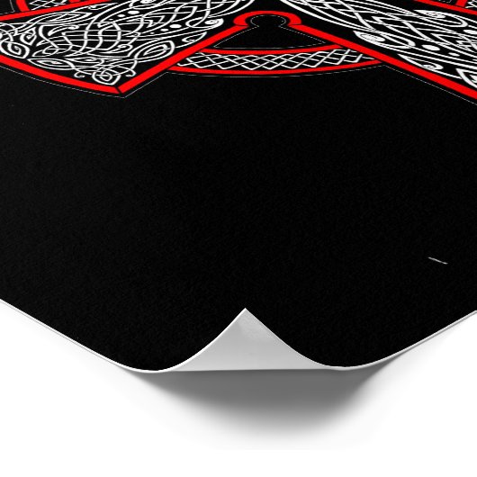 Black and red Celtic cross Poster (Ecke)