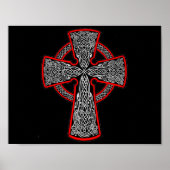 Black and red Celtic cross Poster (Vorne)