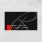 Black and Red Creative Consultant Elegante Monogra Visitenkarte (Rückseite)