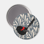 Black and Red Fairy Wren Magnet (Vorderseite/Rückseite)