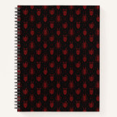 Black and Red Fantasy Dragon Diamond Pattern Notizblock (Vorderseite)