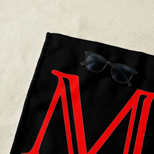 Black and Red Mr. Mrs. Personalisiert Strandtuch (Beispiel)