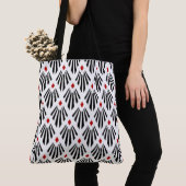 Black and Red on white Art Deco pattern Tasche (Von Nahem)