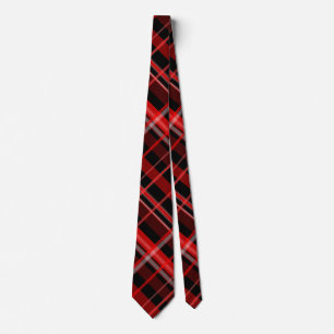 Black and Red Pläd Tie Krawatte