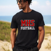 Black and Red School Spirit Custom Football Team T-Shirt