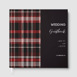Black and Red Scottish Tartan Wedding Gästebuch