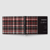 Black and Red Scottish Tartan Wedding Gästebuch (Voll)
