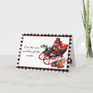 Black and Red Sleigh Packages Weihnachten Karte