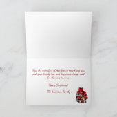 Black and Red Sleigh Packages Weihnachten Karte (Innenseite)