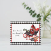 Black and Red Sleigh Packages Weihnachten Postkarte (Stehend Vorderseite)